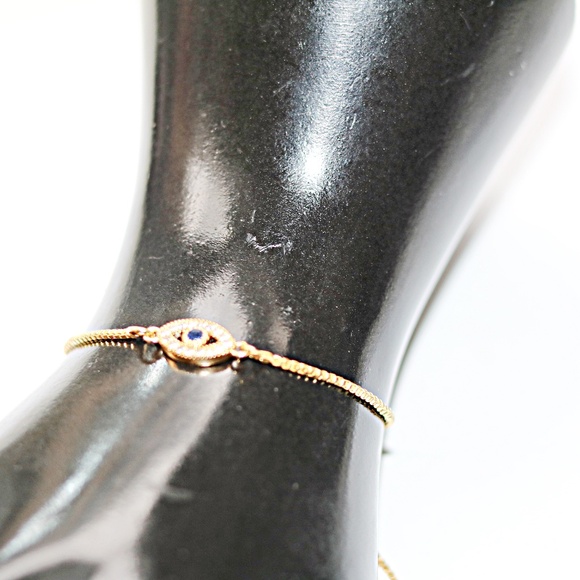 Evil Eye Bracelet with Blue and Clear Crystals - Picture 1 of 2